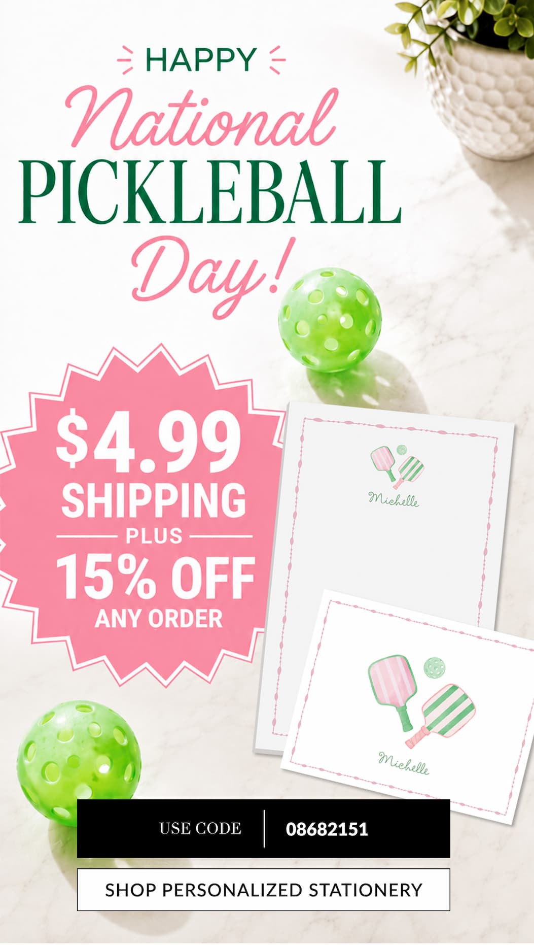 $4.99 shipping plus 15% off any order