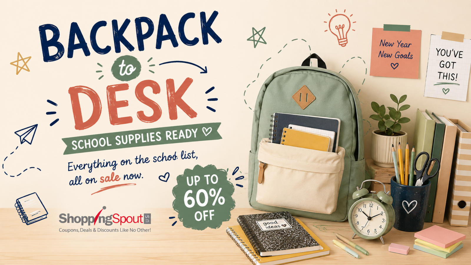 Backpack to Dorm Room — School Supplies & Setup Deals Up to 60% Off 🎒✏️