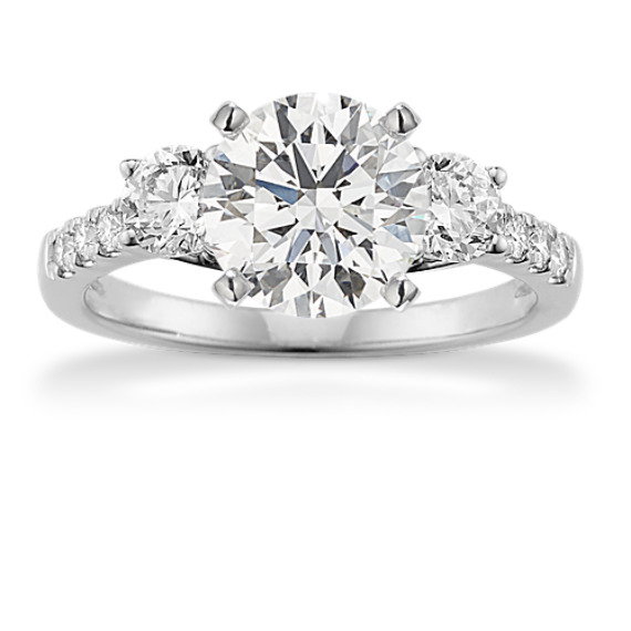 Image of Forte Three-Stone Engagement Ring in Platinum