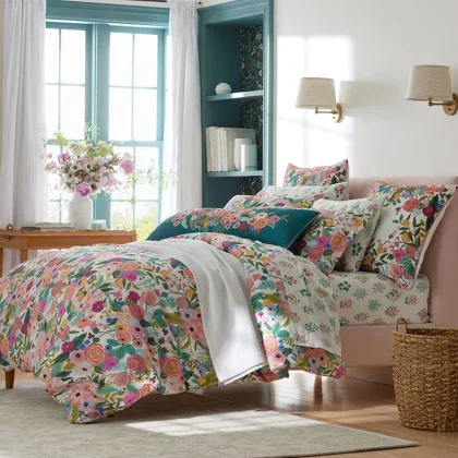 Image of Garden Party Classic Cool Cotton Percale Duvet Cover