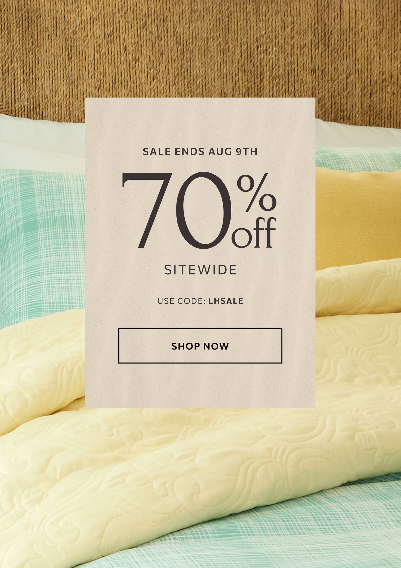 Enjoy 70% off plus free shipping with offer code LHSALE.