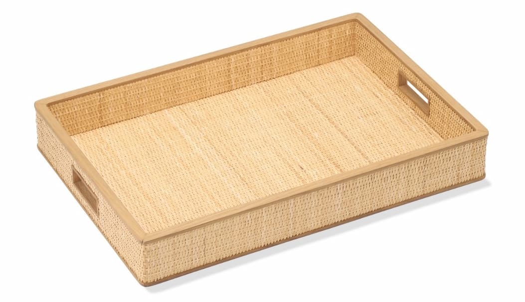 COLETTE CANE WOOD RIM TRAY