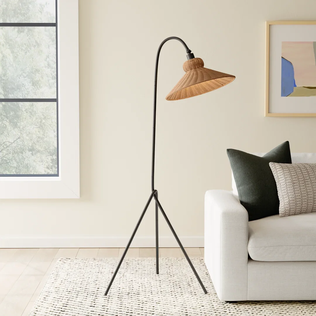 Plumeria 64'' Black Arched/Arc Floor Lamp