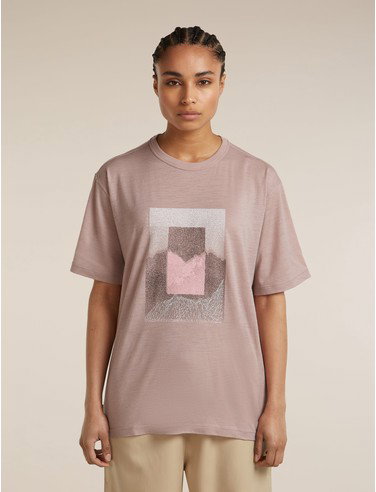 Women's Merino 150 Tech Lite Short Sleeve Relaxed Tee Mountain Shift - Pink quartz / L