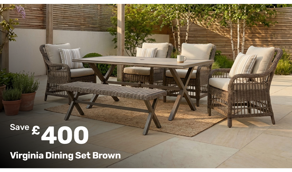 Virginia Dining Set Brown. Save £400