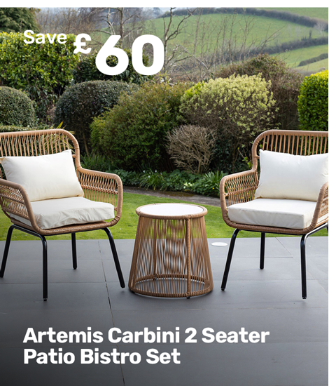 Artemis Carbini 2 Seater Patio Bistro Set. Save £60