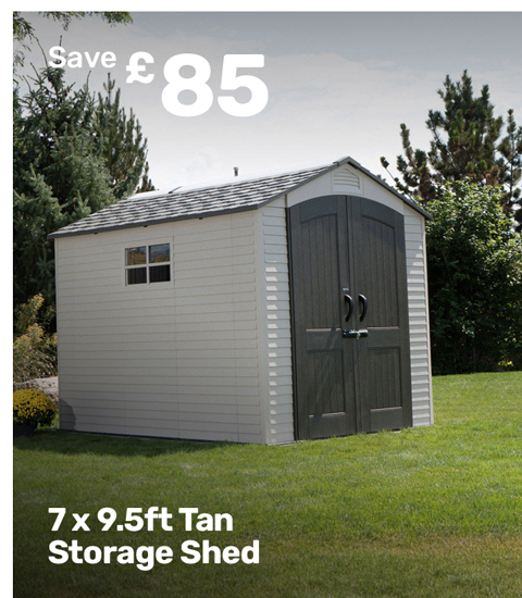 7 x 9.5ft Tan Storage Shed. Save £85