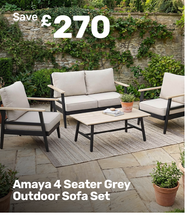 Amaya 4 Seater Grey Outdoor Sofa Set. Save £270