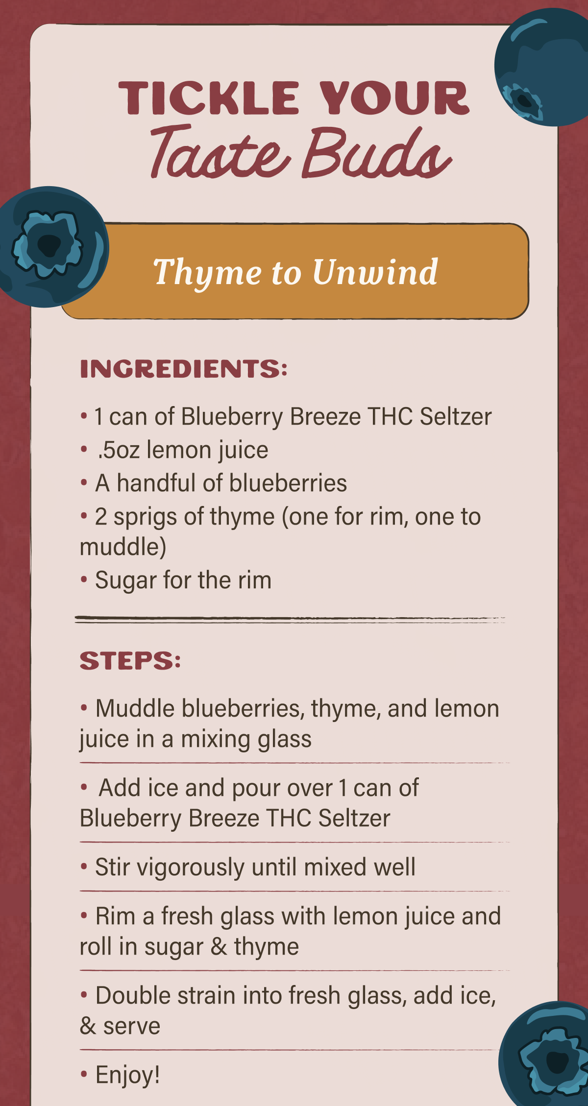 Blueberry Breeze THC Seltzer Recipe