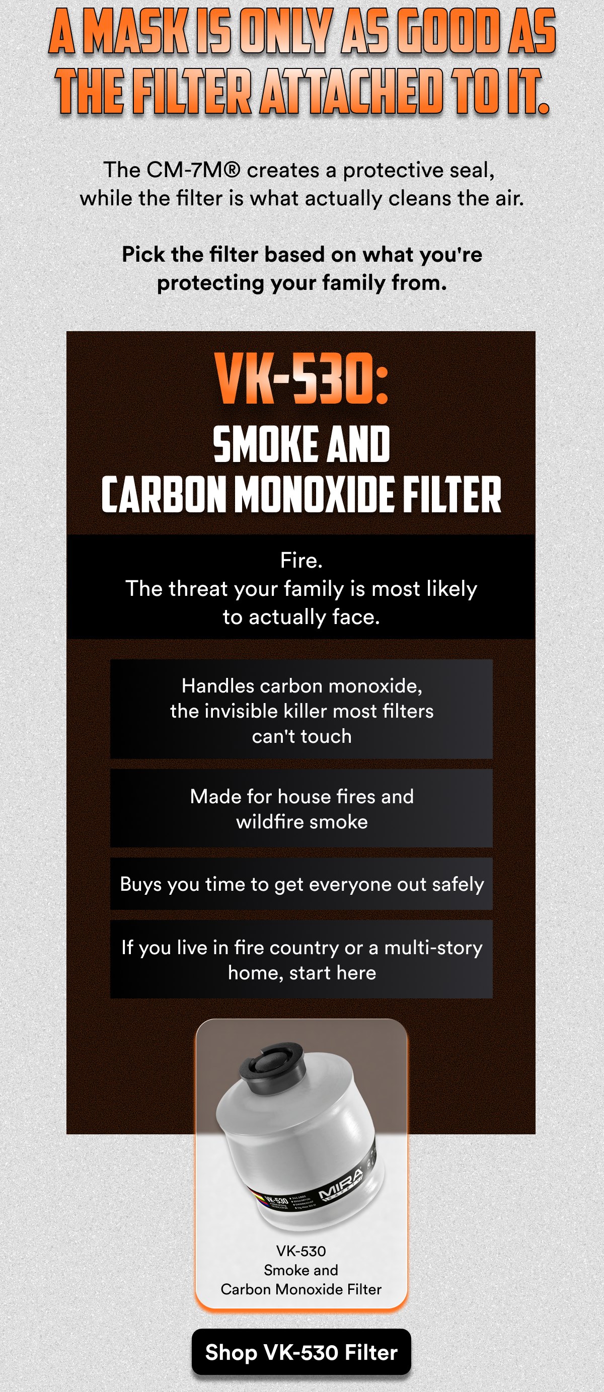 VK-530: Smoke and Carbon Monoxide Filter