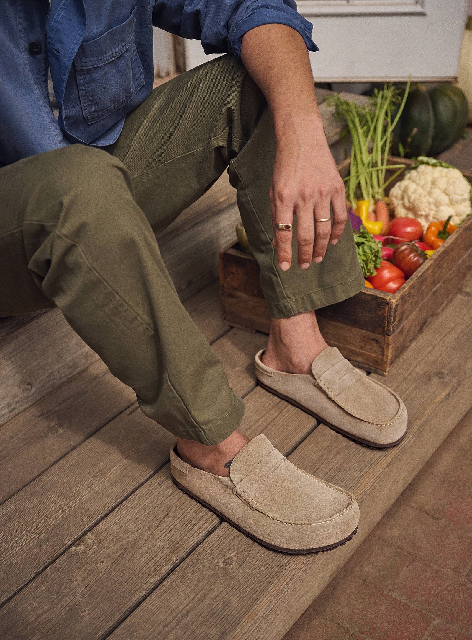 Naples Wrapped suede loafers<br>Men