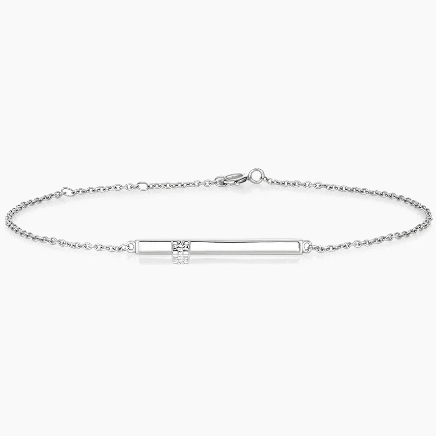 Image of Silver Diamond Bar Bracelet