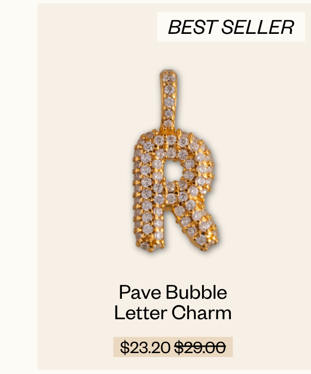 Pavé Bubble Letter Charm