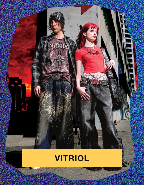 Shop Vitriol, featuring graphic tees, edgy jeans, flannels, beanies and more