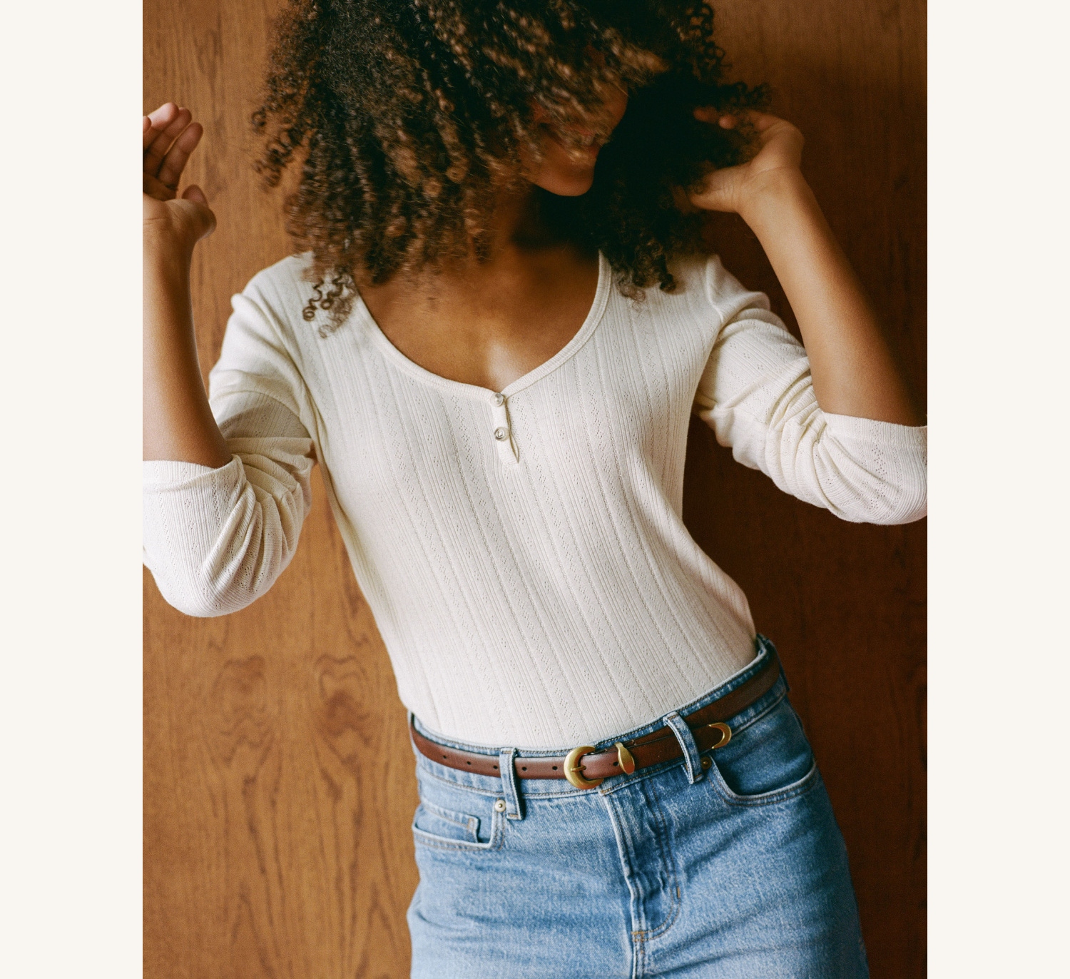 Foothill Pointelle Henley Tee