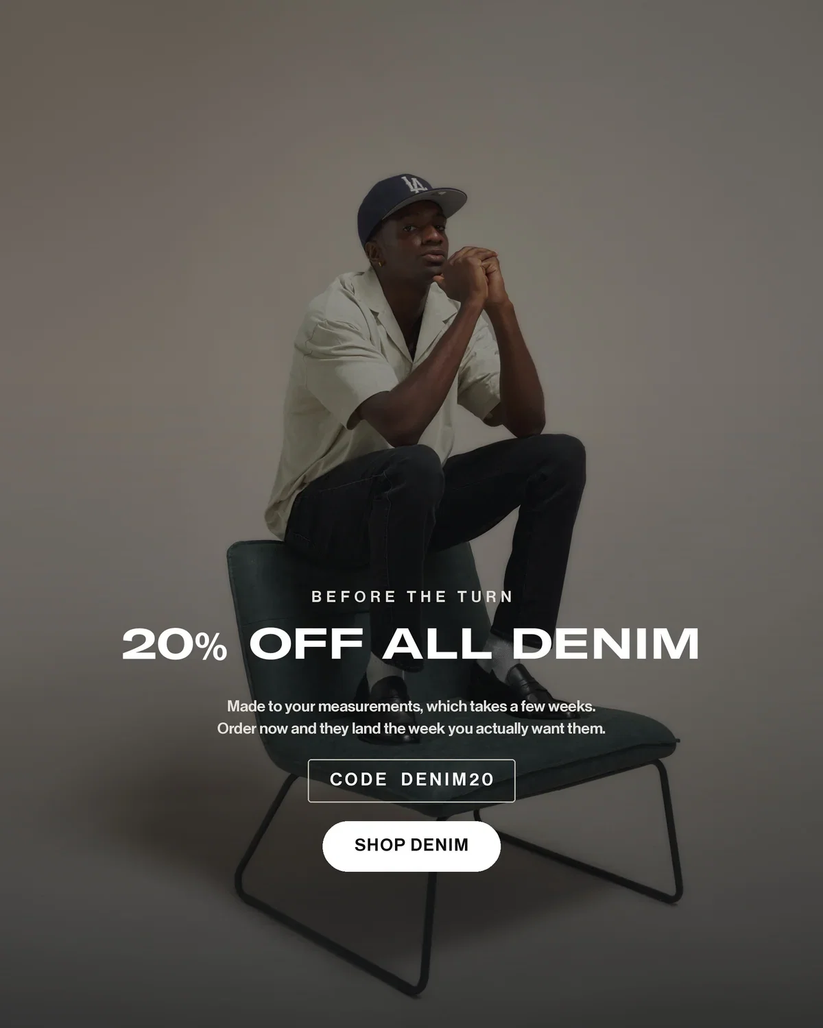 Before the turn: 20% off all denim, code DENIM20