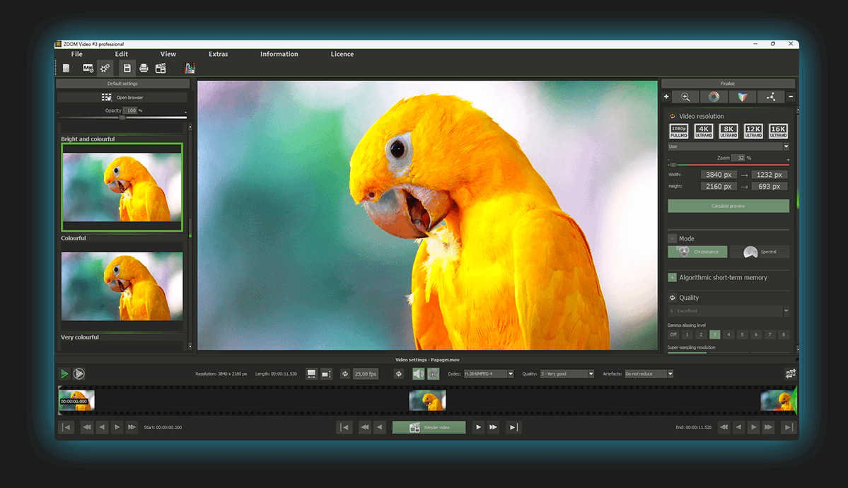 (image - Videosettings interface)