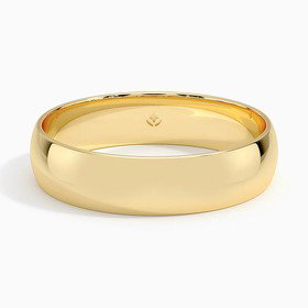14K Yellow Gold Slim Profile 5mm Wedding Ring
