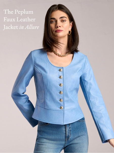 Peplum Faux Leather Jacket
