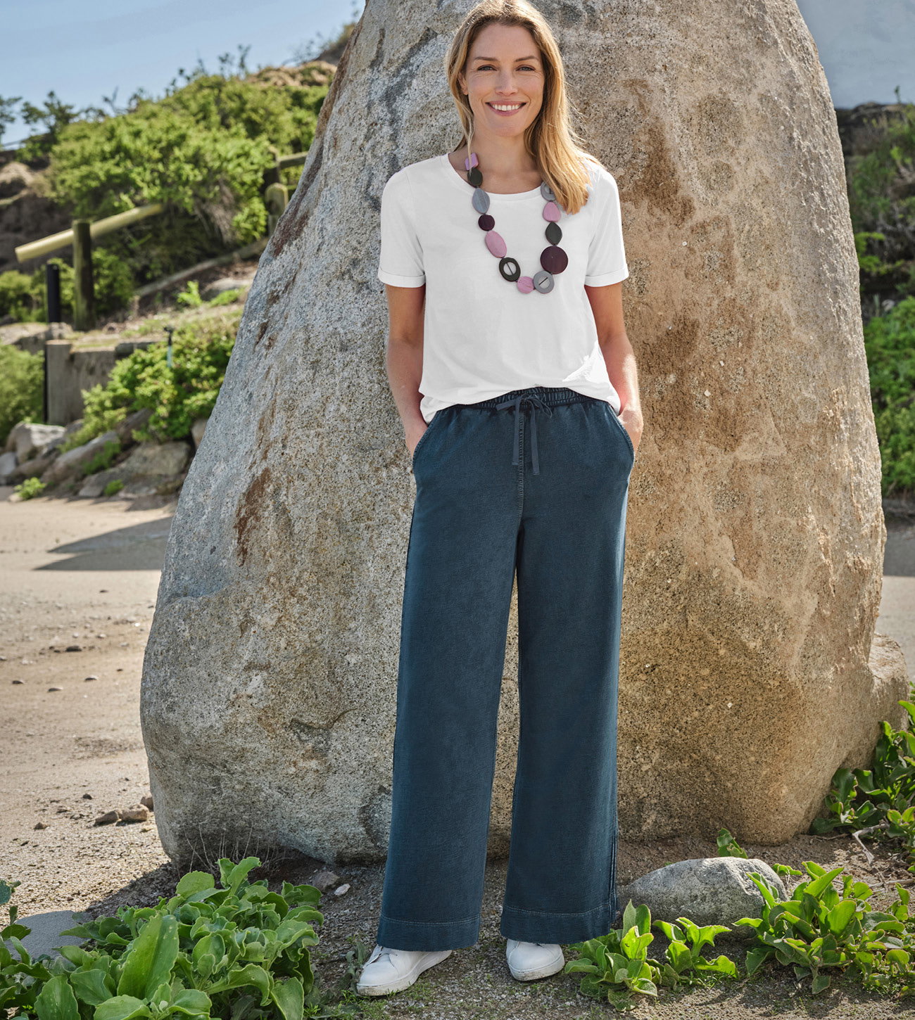 Pantalon en jersey denim doux - Femme - 100 % coton