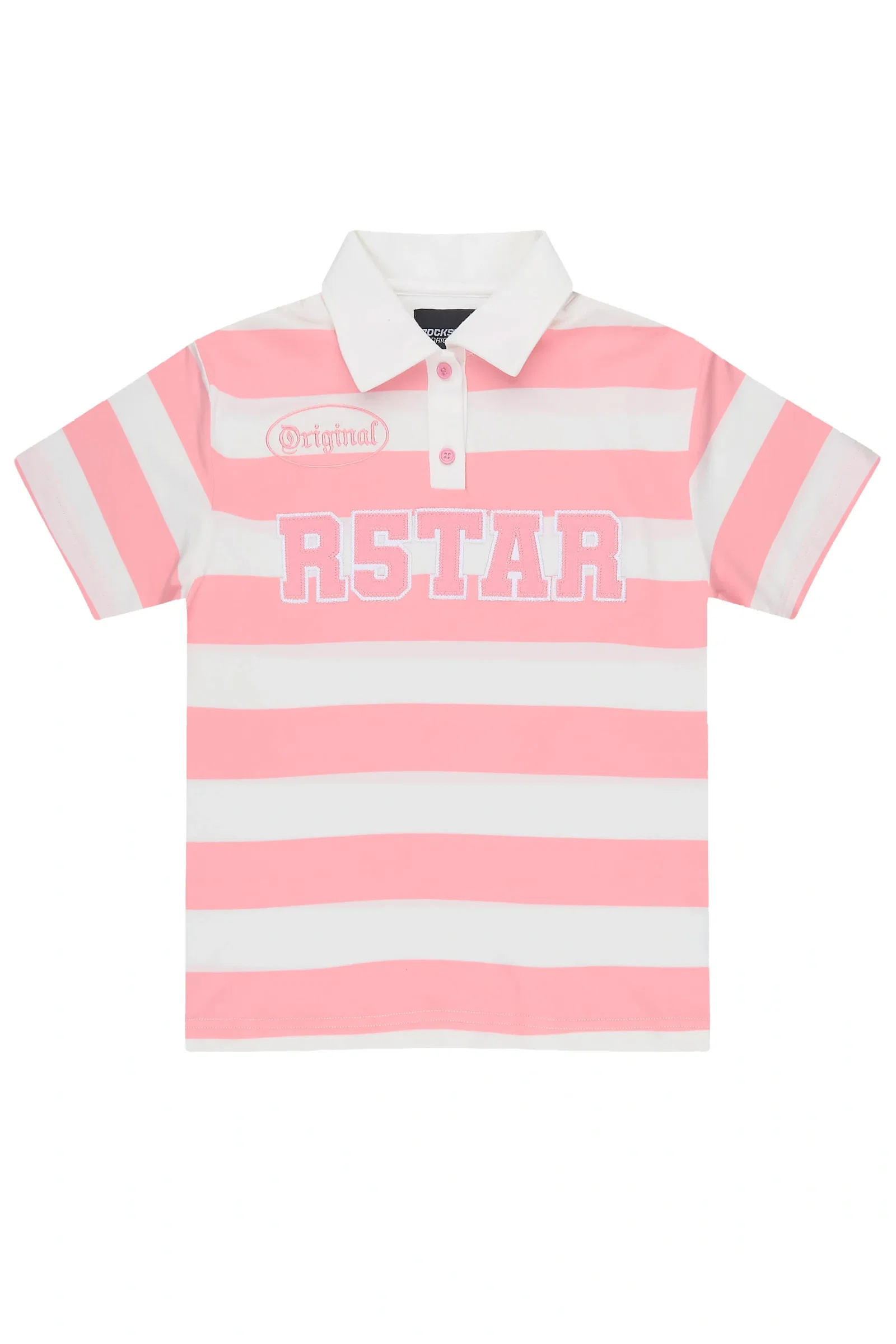 Image of Girls Fintan Pink/Cream Polo