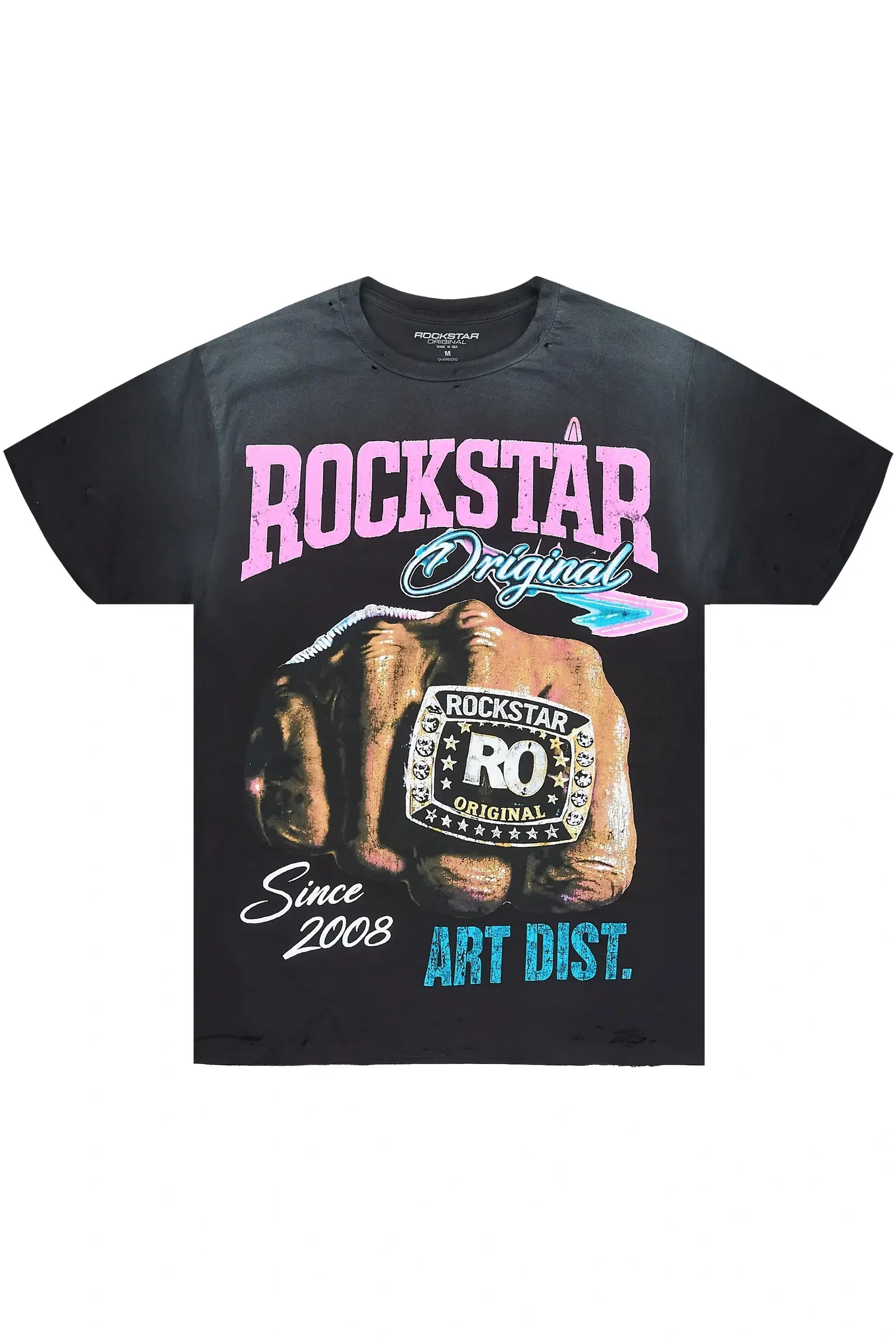 Image of Dewayne Black Oversized Graphic T-Shirt