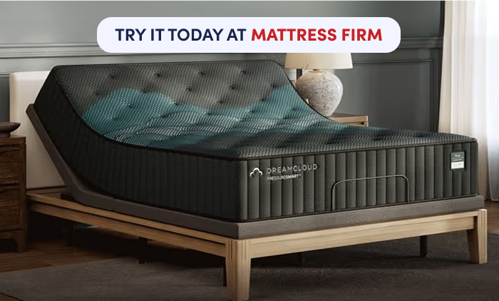 Shop the Dreamcloud Pressuresmart and save up to $650 on select mattresses + free adjustable base.
