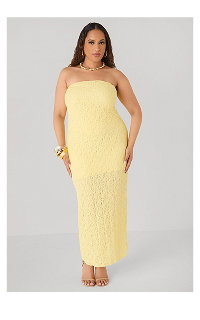 Strapless Textured Maxi Dress
