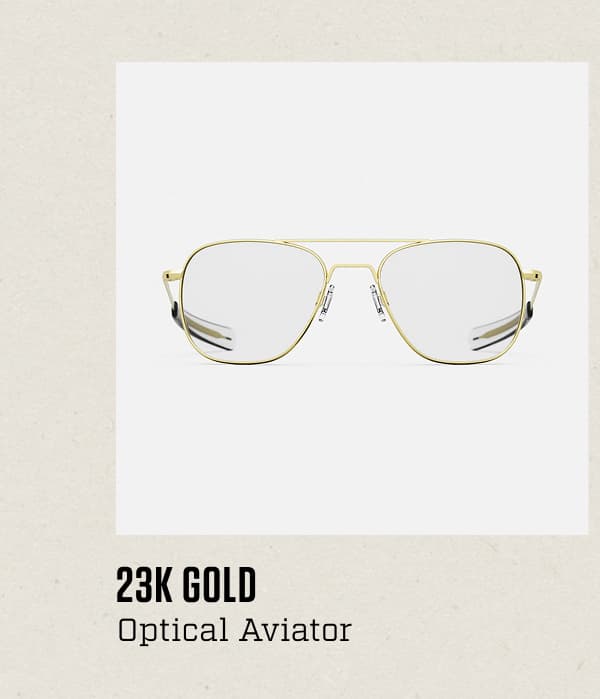 Aviator - Military Special Edition - 23k Gold & Clear - Prescription Eyewear