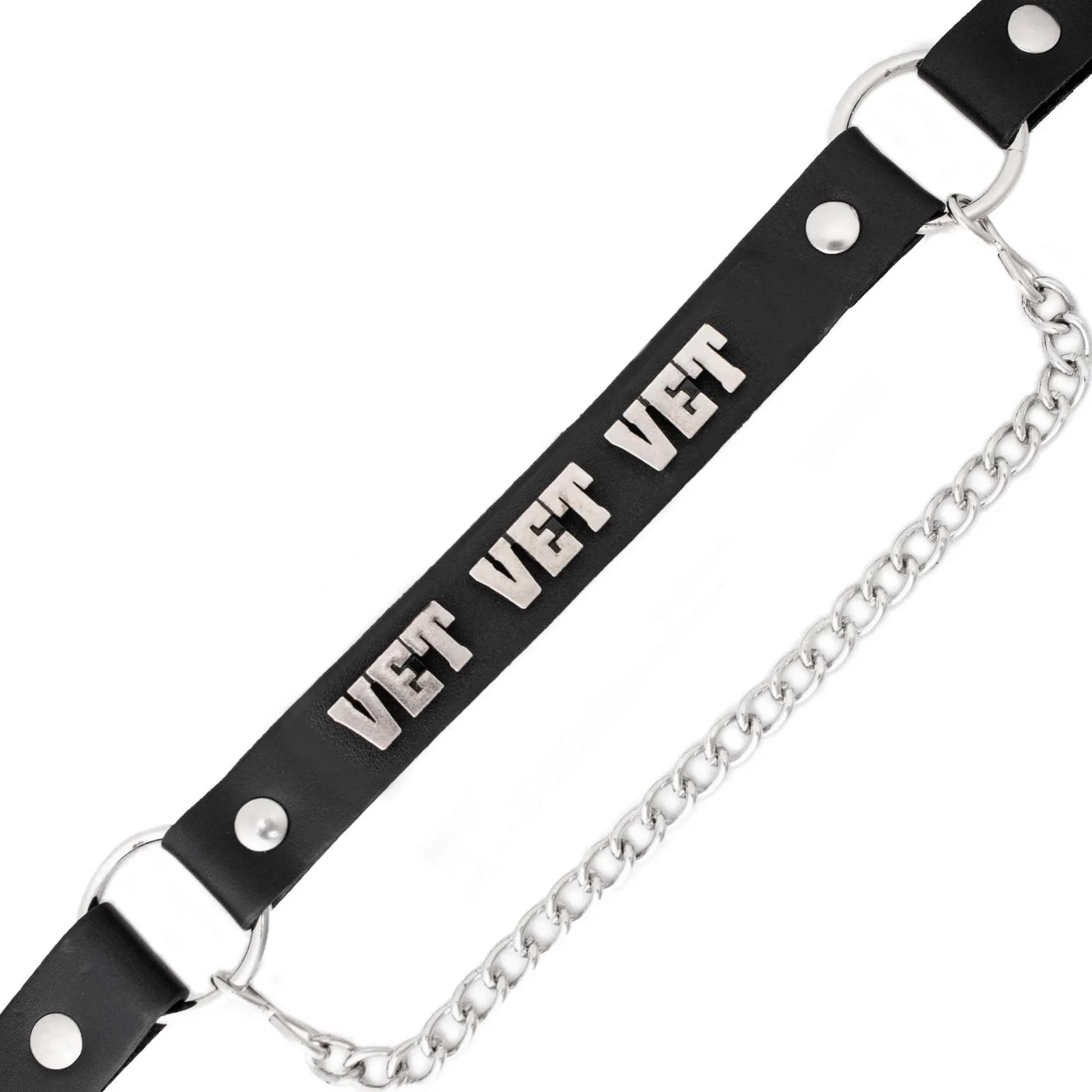 Image of Milwaukee Leather Silver VET Emblem Boot Chain with Adjustable Strap - MLA3013