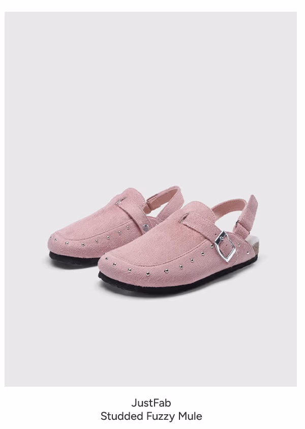 Studded Fuzzy Mule
