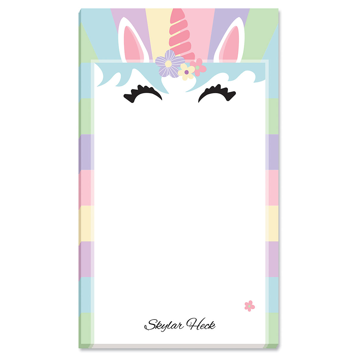 Image of Rainbow Unicorn Personalized Notepad