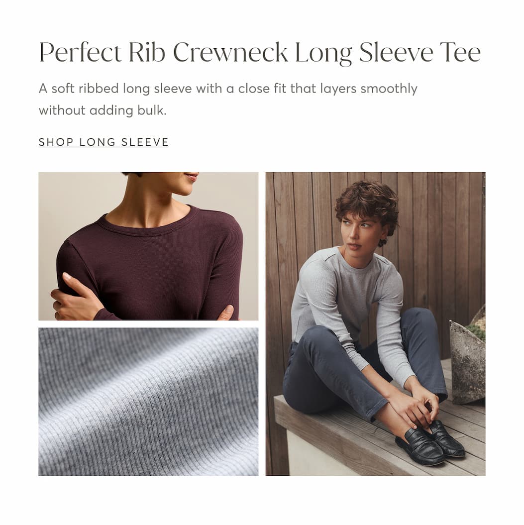 Perfect Rib Crewneck Long Sleeve Tee | Shop long sleeve
