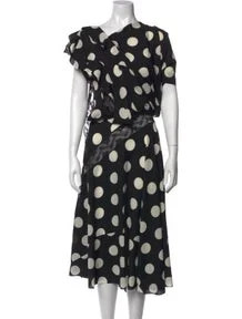 Polka Dot Print Midi Length Dress w/ Tags