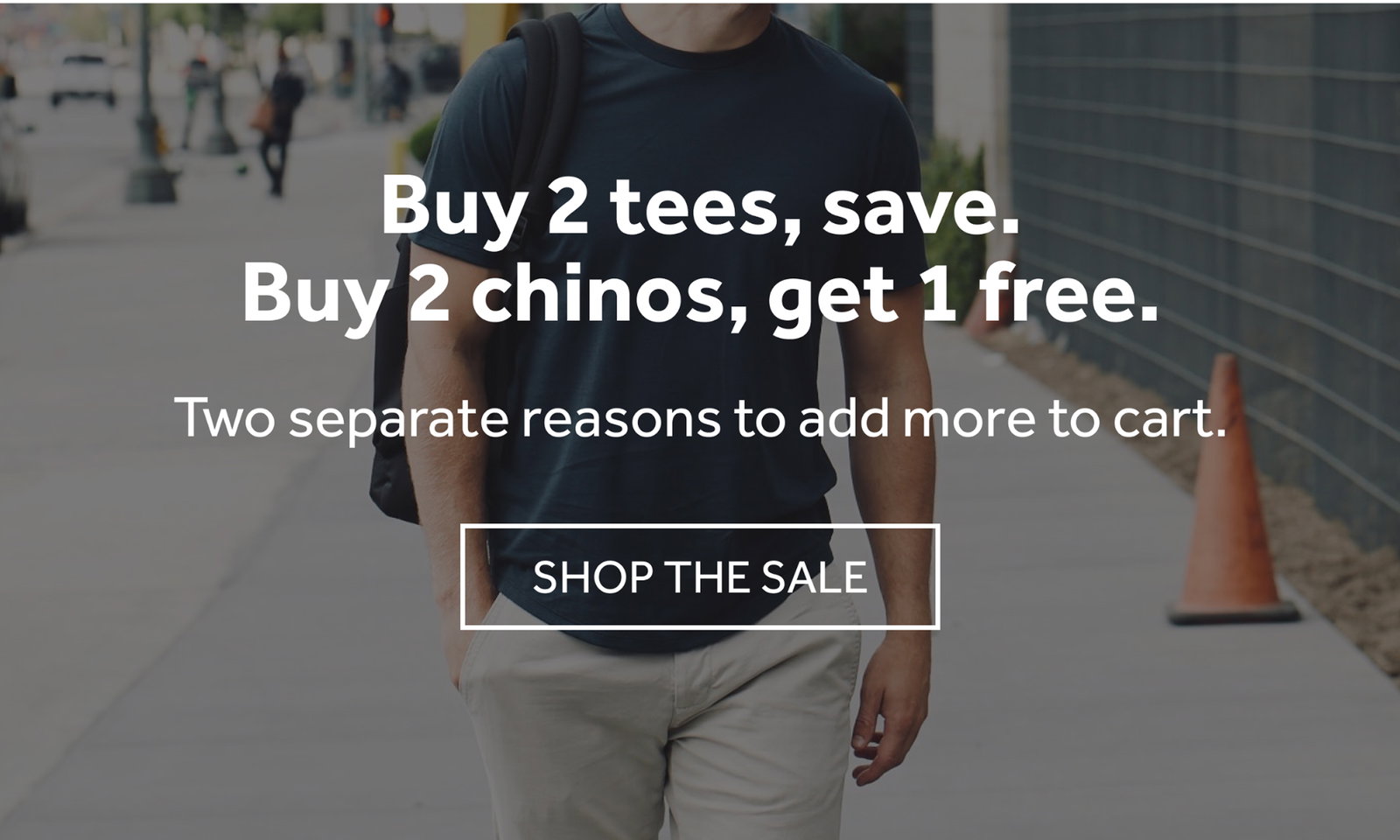 Buy 2, save. Buy 2 chinos, get 1 free