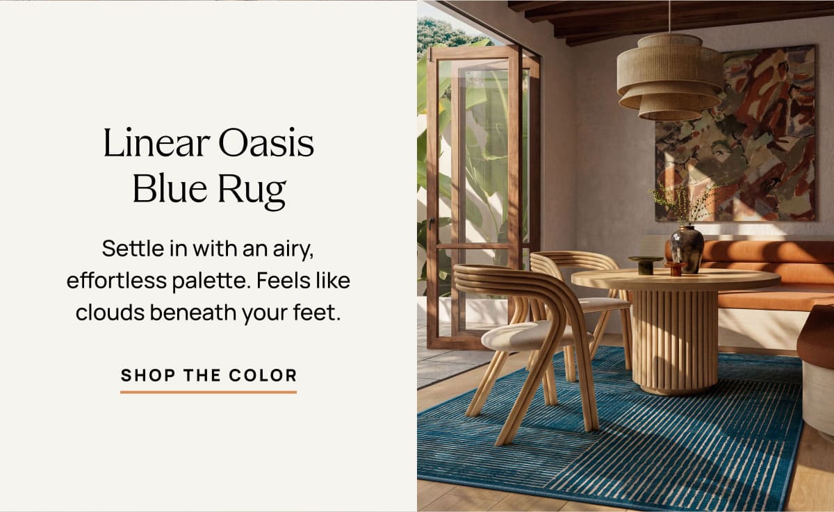 Linear Oasis Blue Rug | Shop The Color 