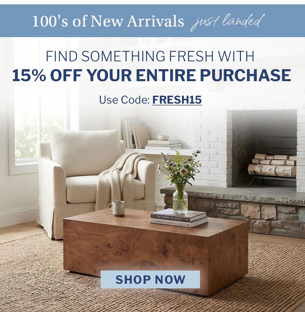 New Arrivals 15% off with code