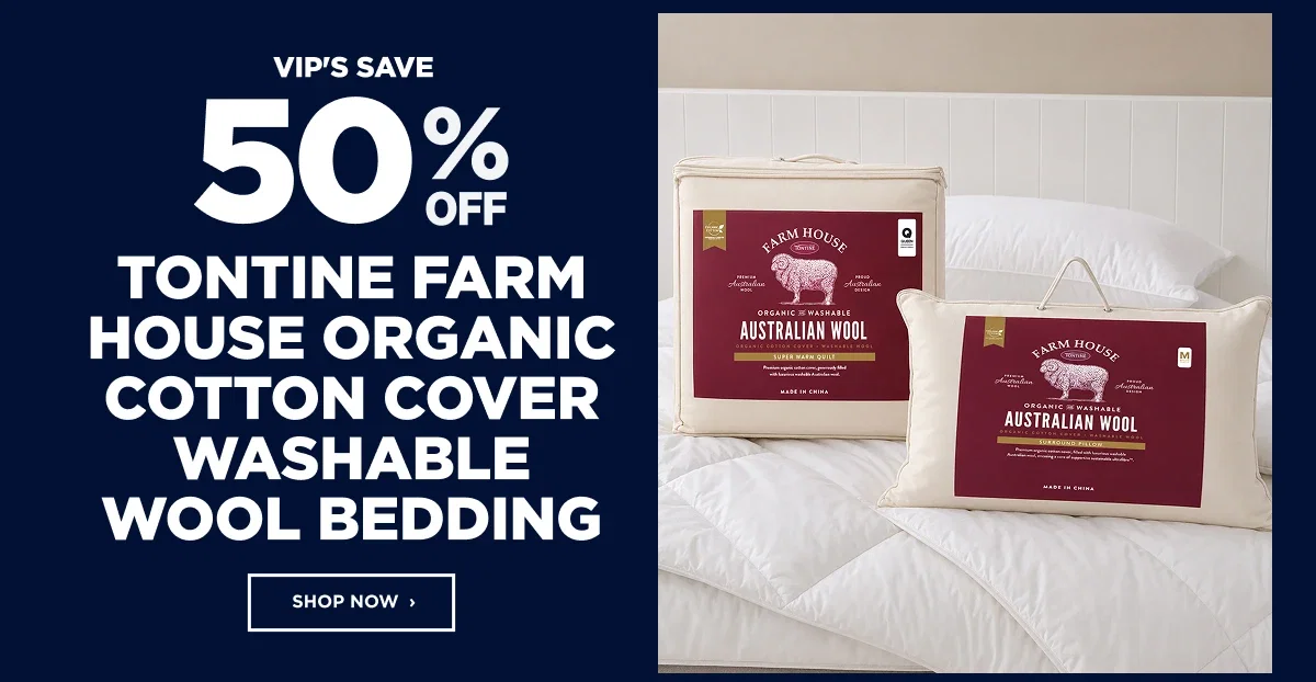 Tontine Farm House organic cotton cover washable wool bedding