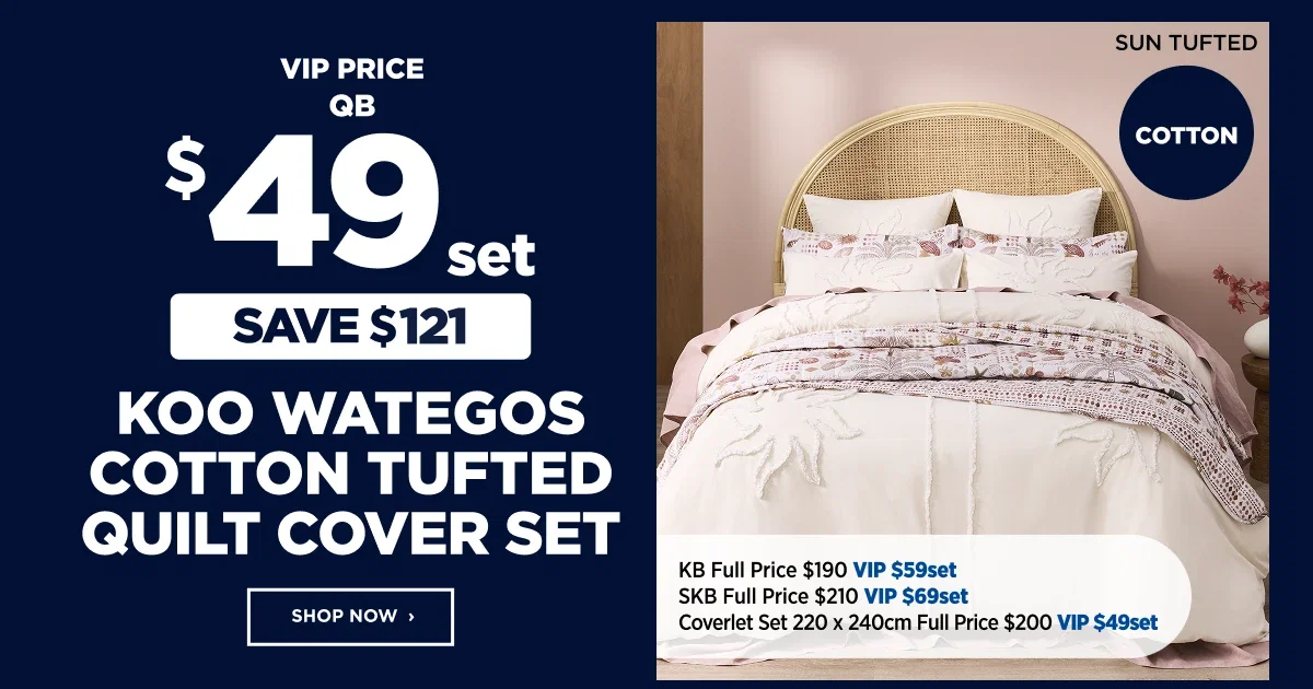 Koo Wategos Cotton Tufted Quilt Cover Set