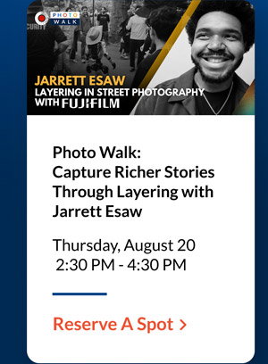 Photo Walk: Capture Richer Stories Through Layering with Jarrett Esaw | Thursday, August 20 • 2:30 PM - 4:30 PM
