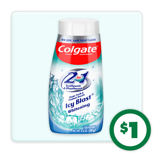 $1 Colgate® 2-in-1 Toothpaste & Mouthwash