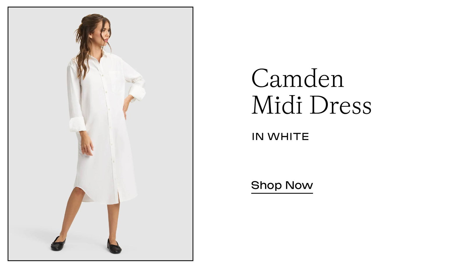 CAMDEN MIDI DRESS IN WHITE