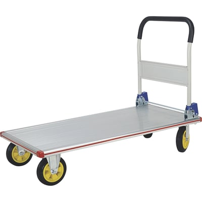 Tekrite Aluminum Folding Handle Platform Truck - 770-Lb. Capacity, 47.25in.L x 24in.W x 37.81in.H, Non-Skid Platform