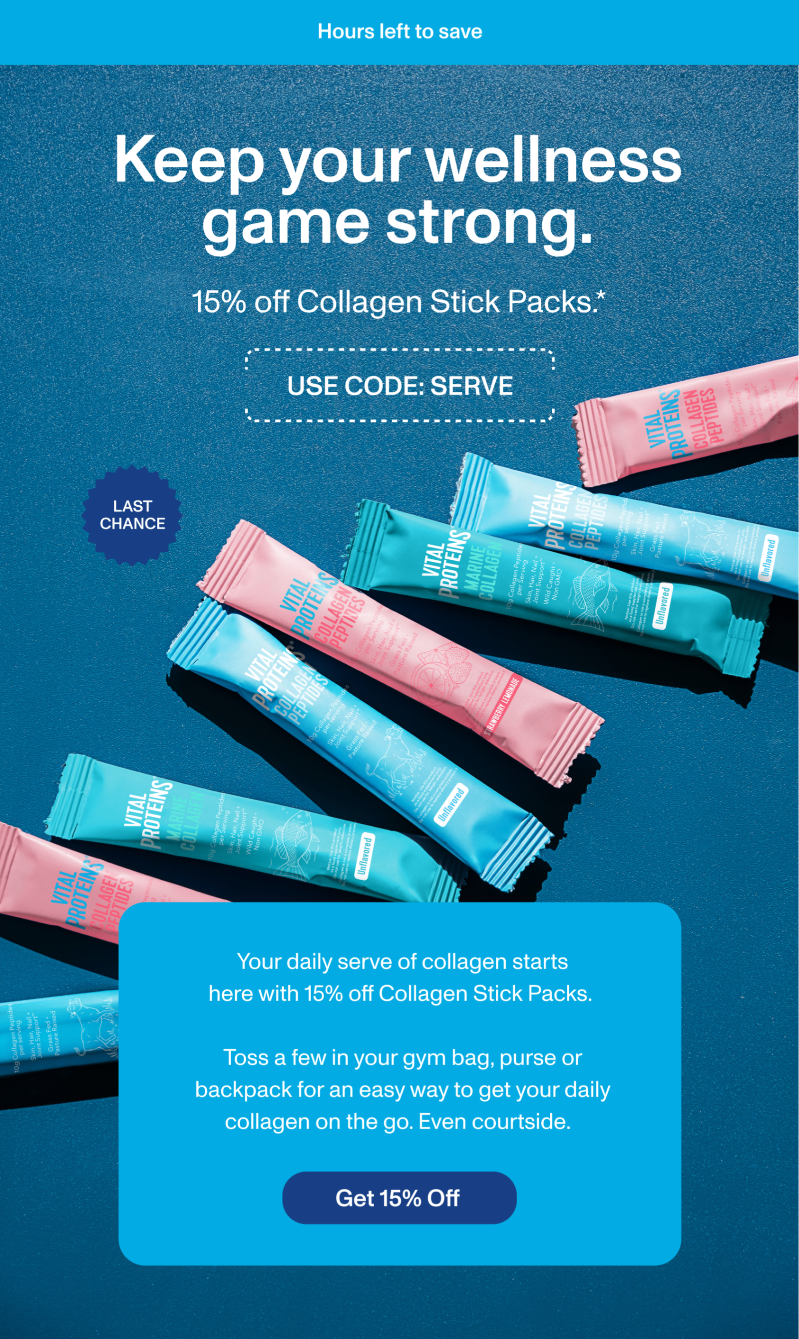 15% off Collagen Stick Packs.*
