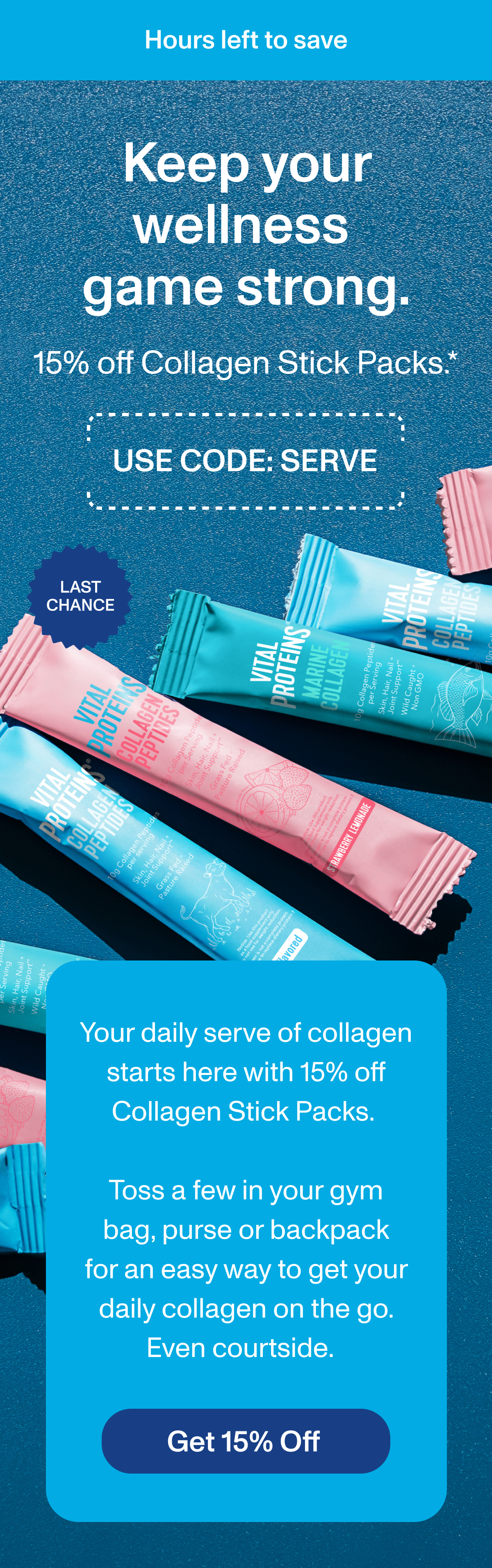 15% off Collagen Stick Packs.*