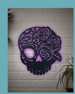 Enchanted Skull LED Light-Up Sign