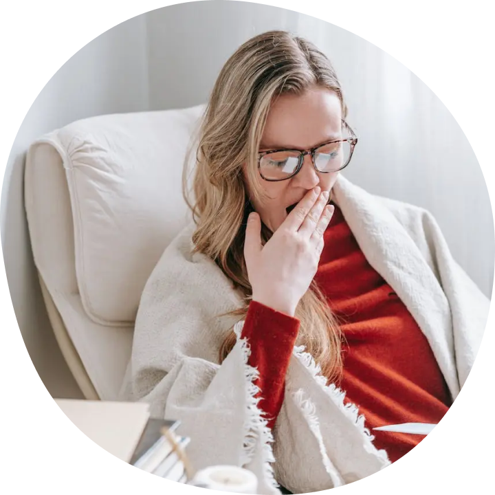 Person yawning