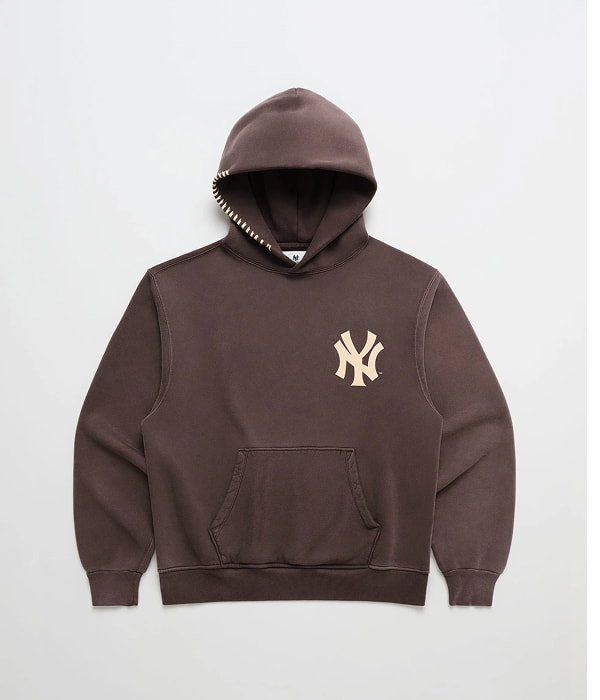 Yankees Washed Fleece Hoodie - Dark Coffee