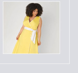 Cotton Blend Wrap Dress