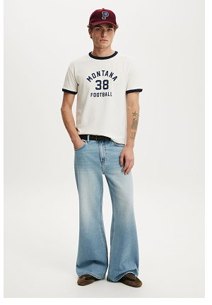 Man wearing graphic tee